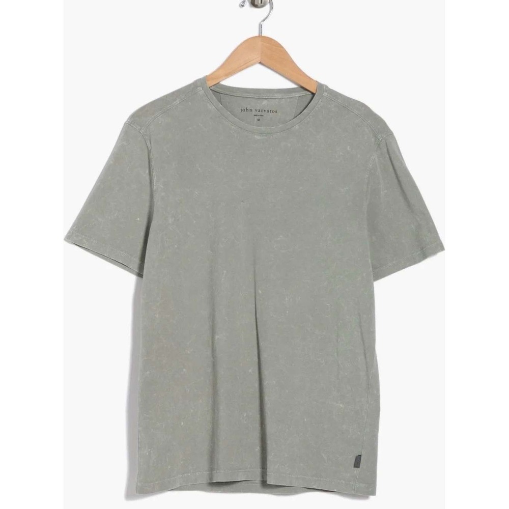 John Varvatos Enzo Marble-Washed T-Shirt Med Grey Cotton Mens Small